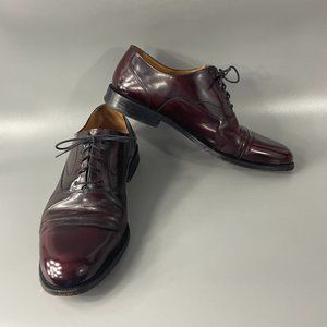 Church’s Leather Dress Shoes Burgundy Custom Grade Cap Toe Oxford Men UK 19.5 M